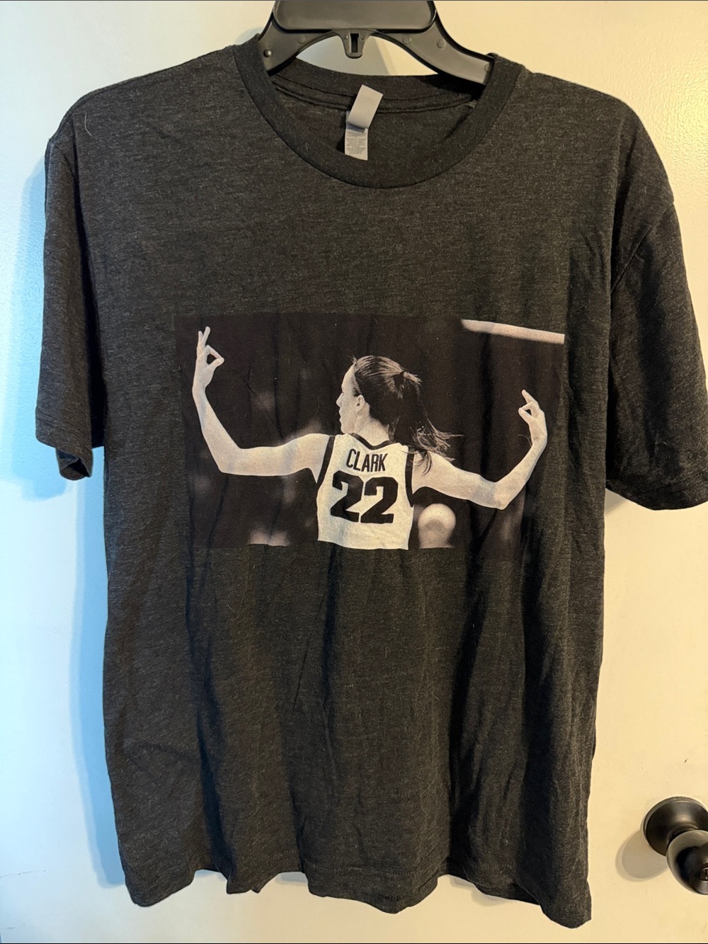 Next Level Apparel Dark Gray Graphic Tee with Black and White Print